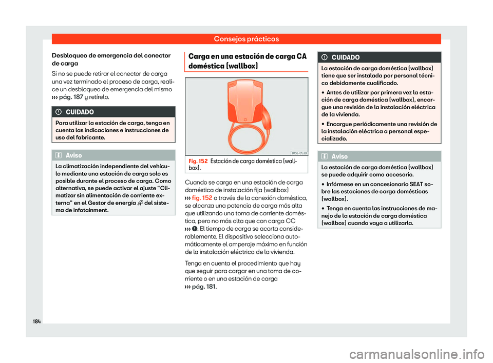 Seat Mii electric 2020 Manual de instrucciones (in Spanish) Consejos pr Seat Mii electric 2020 Manual de instrucciones (in Spanish) Consejos pr