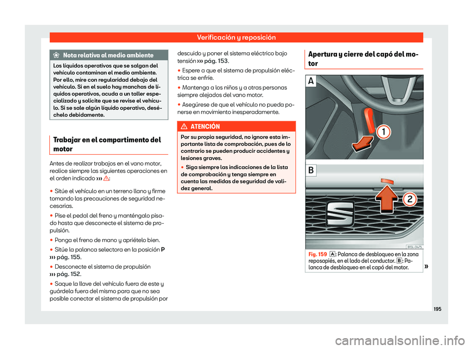 Seat Mii electric 2020 Manual de instrucciones (in Spanish) Verificaci Seat Mii electric 2020 Manual de instrucciones (in Spanish) Verificaci