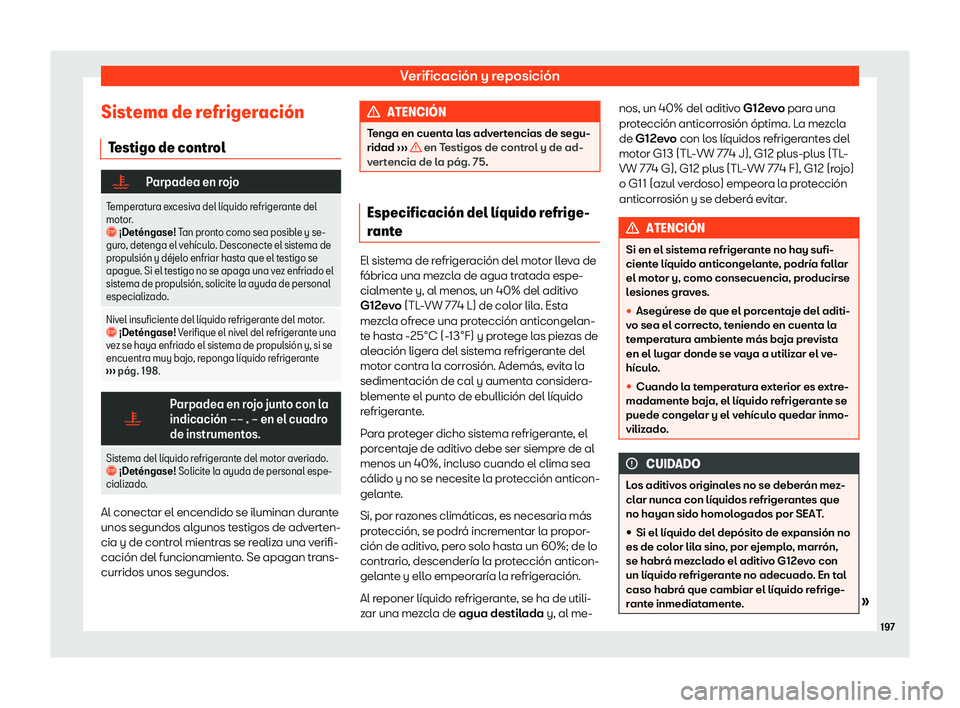 Seat Mii electric 2020 Manual de instrucciones (in Spanish) Verificaci Seat Mii electric 2020 Manual de instrucciones (in Spanish) Verificaci