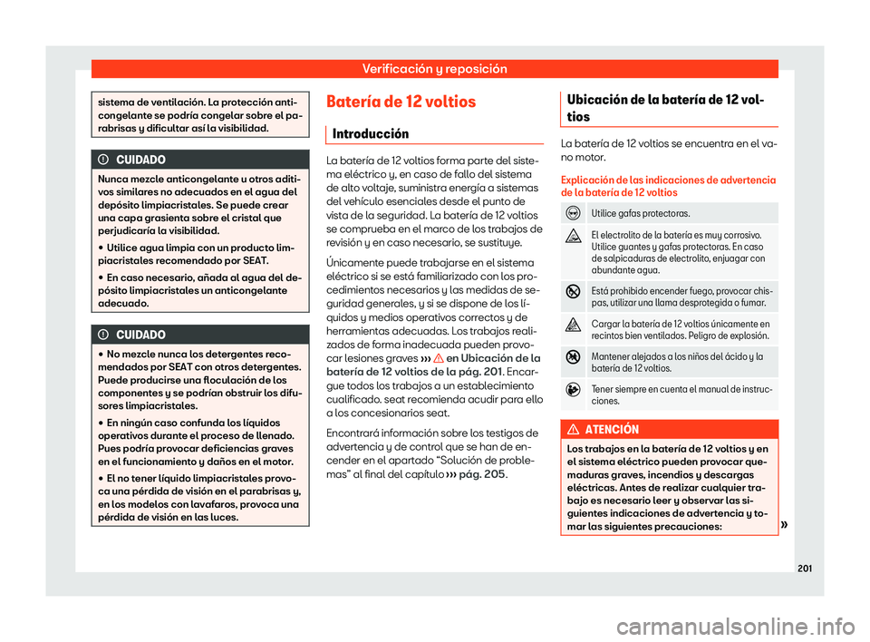 Seat Mii electric 2020 Manual de instrucciones (in Spanish) Verificaci Seat Mii electric 2020 Manual de instrucciones (in Spanish) Verificaci