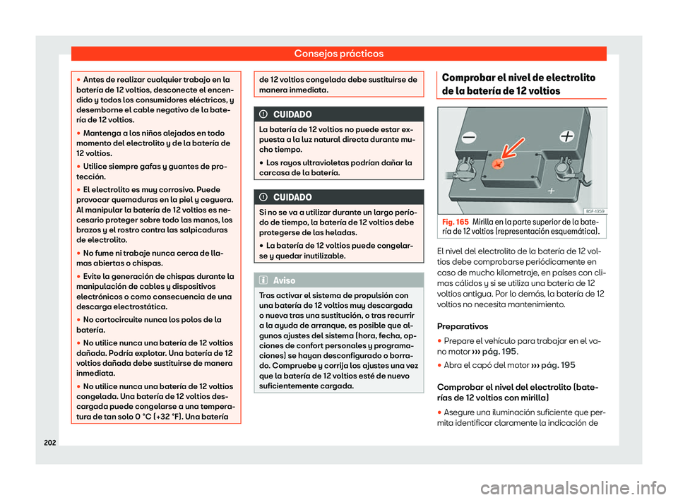 Seat Mii electric 2020 Manual de instrucciones (in Spanish) Consejos pr Seat Mii electric 2020 Manual de instrucciones (in Spanish) Consejos pr