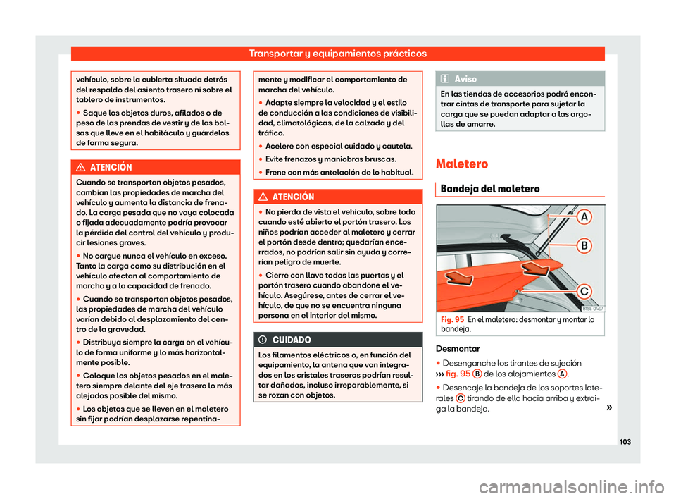 Seat Mii electric 2019  Manual de instrucciones (in Spanish) Transportar y equipamientos pr