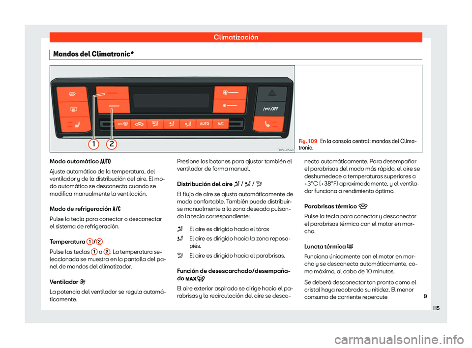 Seat Mii electric 2019  Manual de instrucciones (in Spanish) Climatizaci