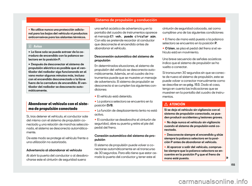 Seat Mii electric 2019 Manual de instrucciones (in Spanish) Sistema de propulsi Seat Mii electric 2019 Manual de instrucciones (in Spanish) Sistema de propulsi