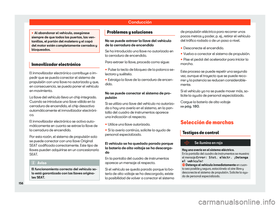 Seat Mii electric 2019 Manual de instrucciones (in Spanish) Conducci Seat Mii electric 2019 Manual de instrucciones (in Spanish) Conducci