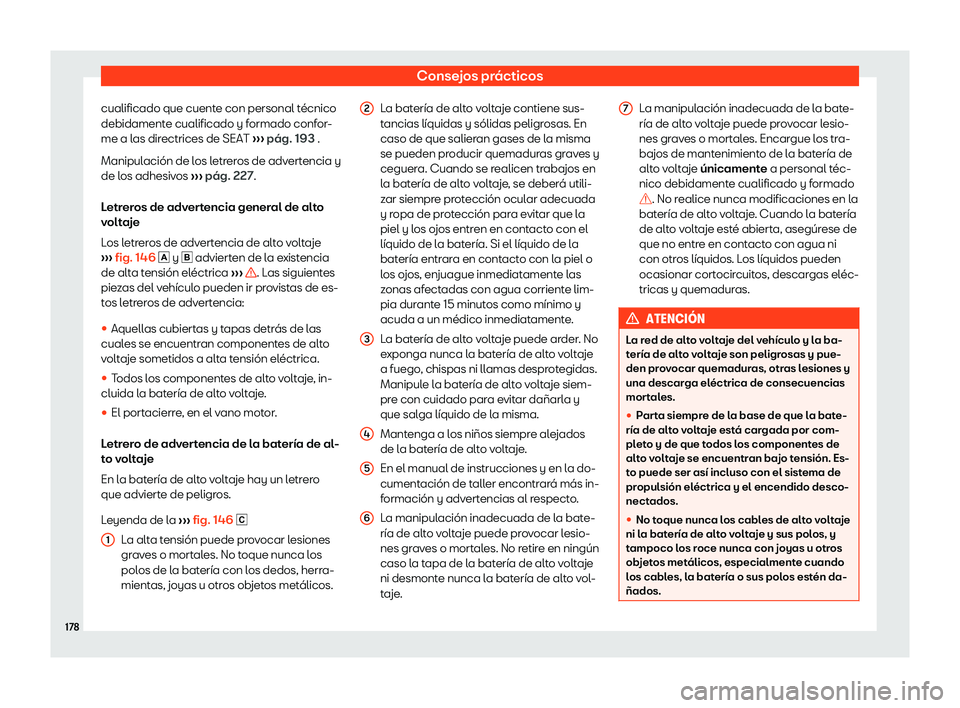 Seat Mii electric 2019  Manual de instrucciones (in Spanish) Consejos pr
