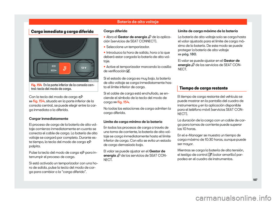 Seat Mii electric 2019 Manual de instrucciones (in Spanish) Bater Seat Mii electric 2019 Manual de instrucciones (in Spanish) Bater