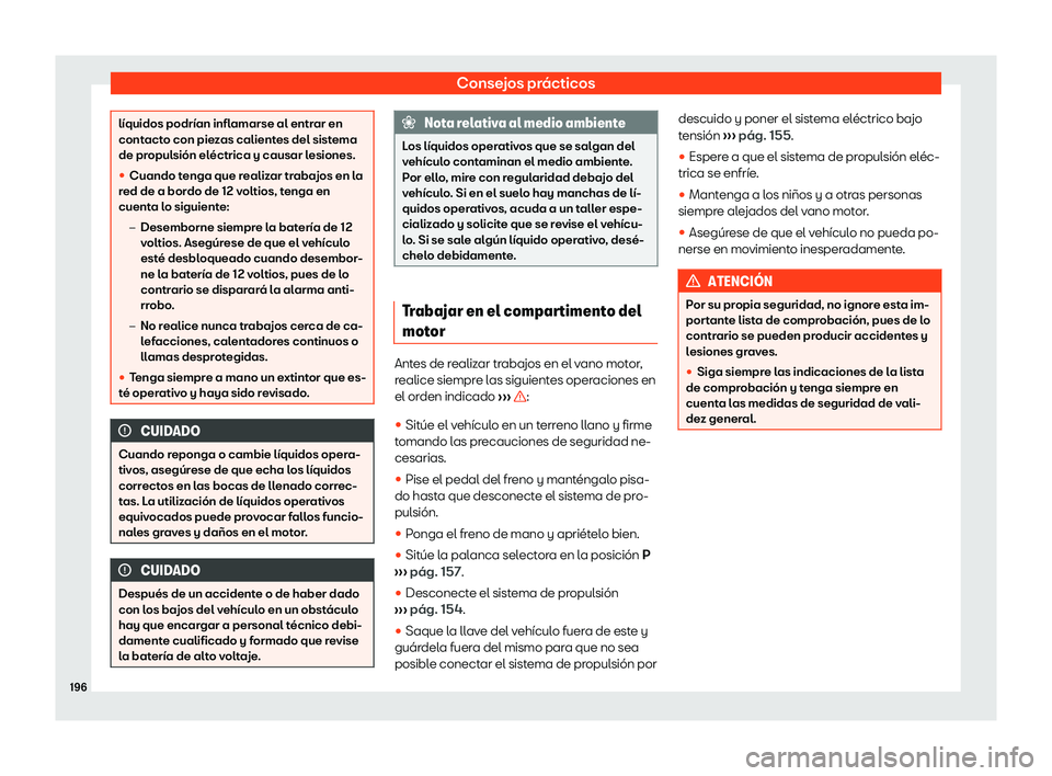 Seat Mii electric 2019 Manual de instrucciones (in Spanish) Consejos pr Seat Mii electric 2019 Manual de instrucciones (in Spanish) Consejos pr