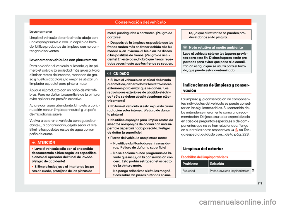 Seat Mii electric 2019 Manual de instrucciones (in Spanish) Conservaci Seat Mii electric 2019 Manual de instrucciones (in Spanish) Conservaci