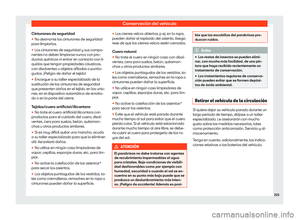 Seat Mii electric 2019 Manual de instrucciones (in Spanish) Conservaci Seat Mii electric 2019 Manual de instrucciones (in Spanish) Conservaci