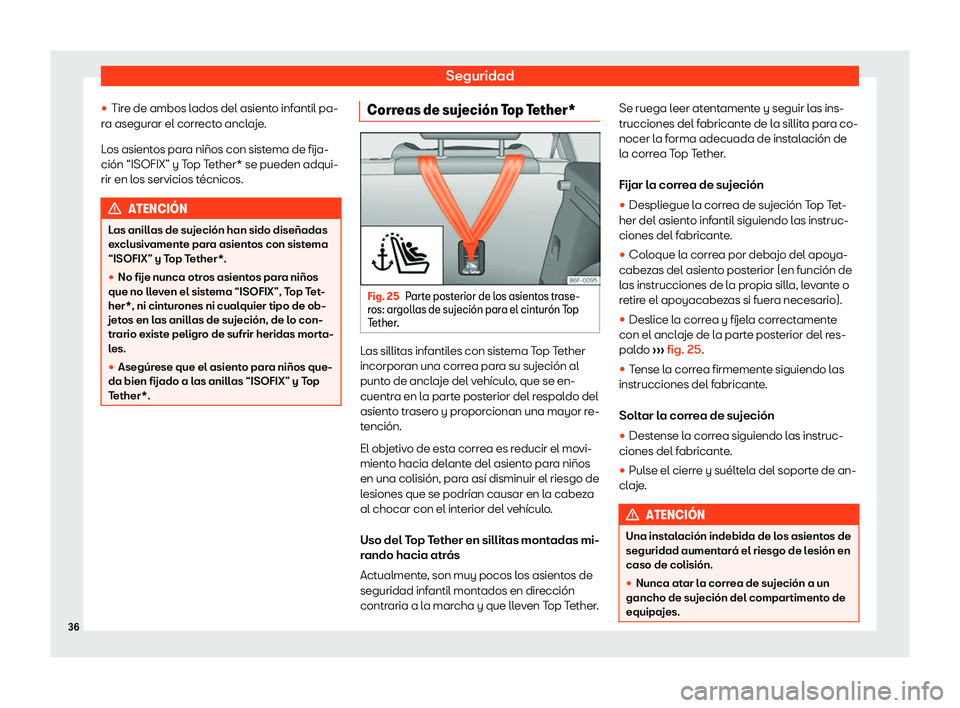 Seat Mii electric 2019  Manual de instrucciones (in Spanish) Seguridad
