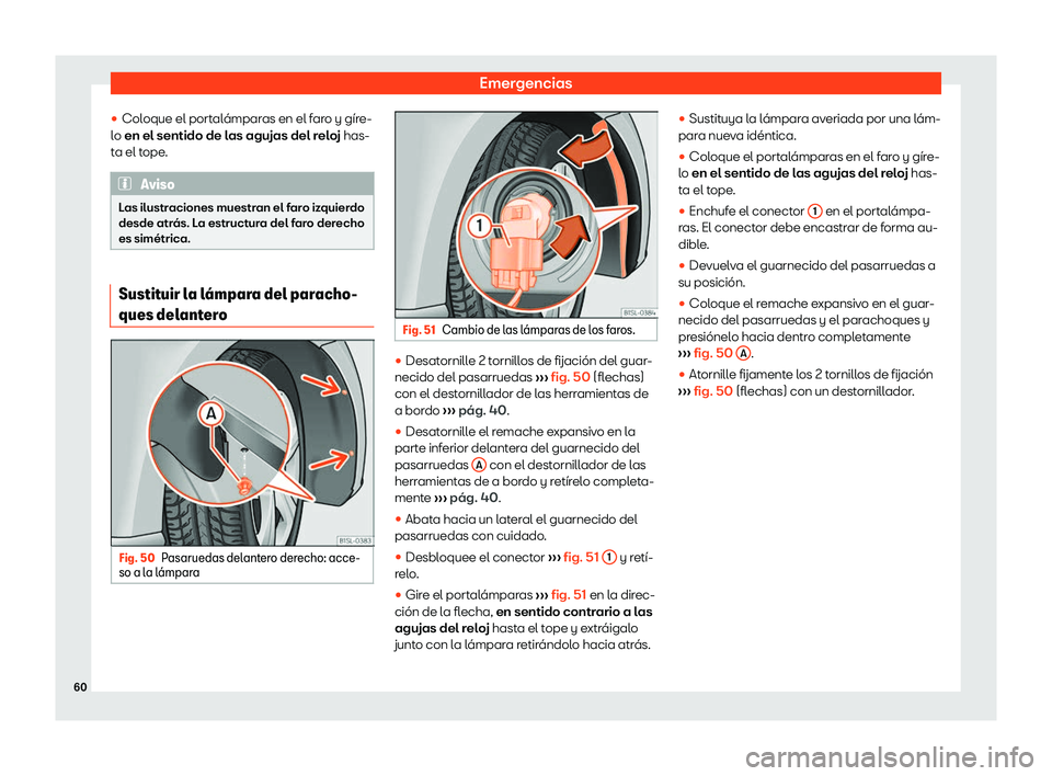 Seat Mii electric 2019  Manual de instrucciones (in Spanish) Emergencias
