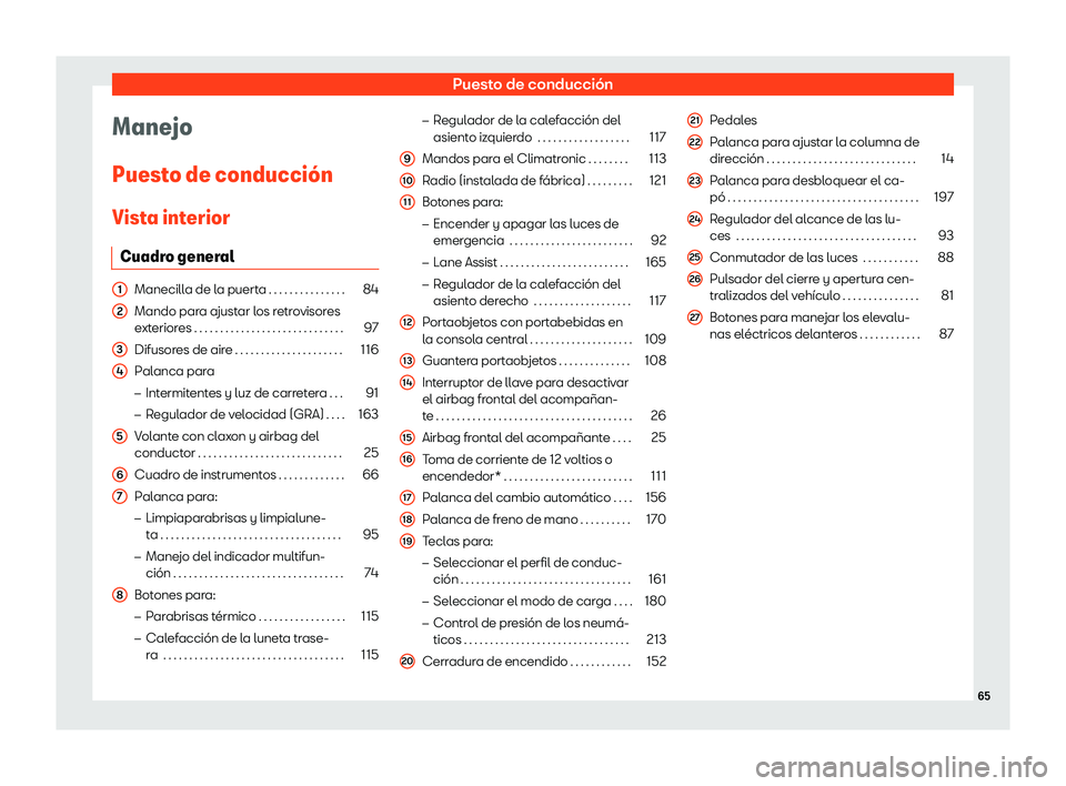 Seat Mii electric 2019  Manual de instrucciones (in Spanish) Puesto de conducci