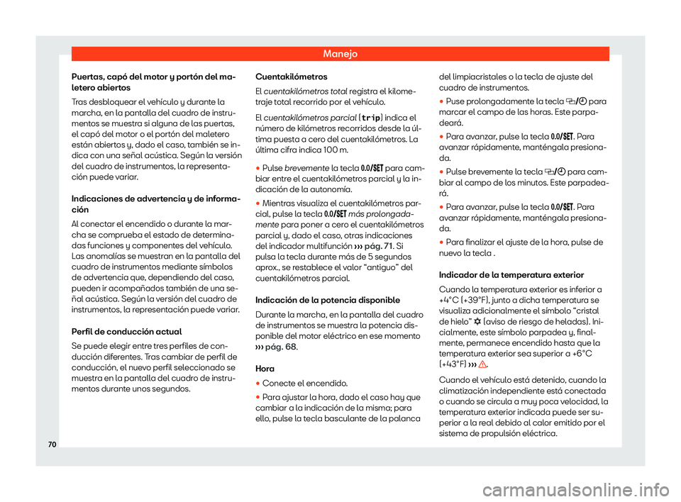 Seat Mii electric 2019  Manual de instrucciones (in Spanish) Manejo
Puertas, cap