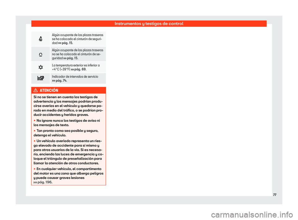 Seat Mii electric 2019  Manual de instrucciones (in Spanish) Instrumentos y testigos de control
�