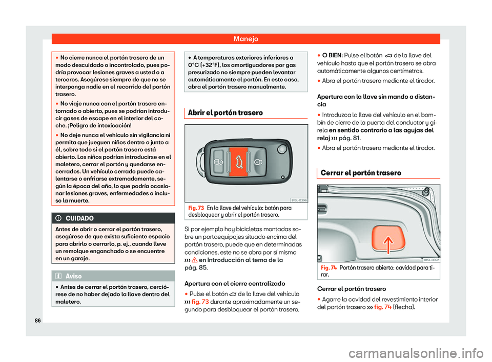 Seat Mii electric 2019  Manual de instrucciones (in Spanish) Manejo
