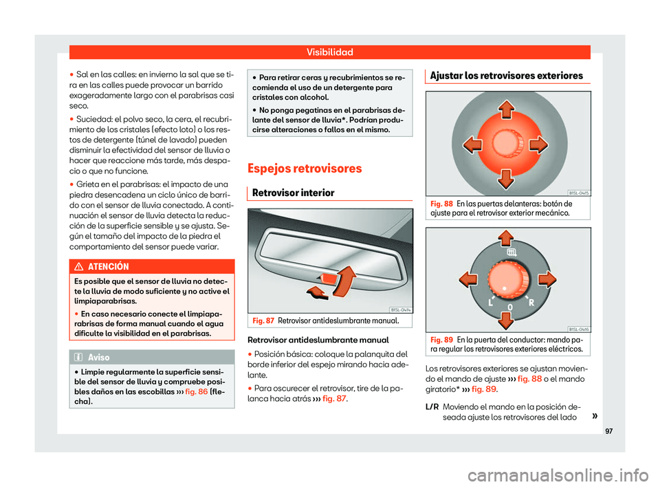Seat Mii electric 2019  Manual de instrucciones (in Spanish) Visibilidad
