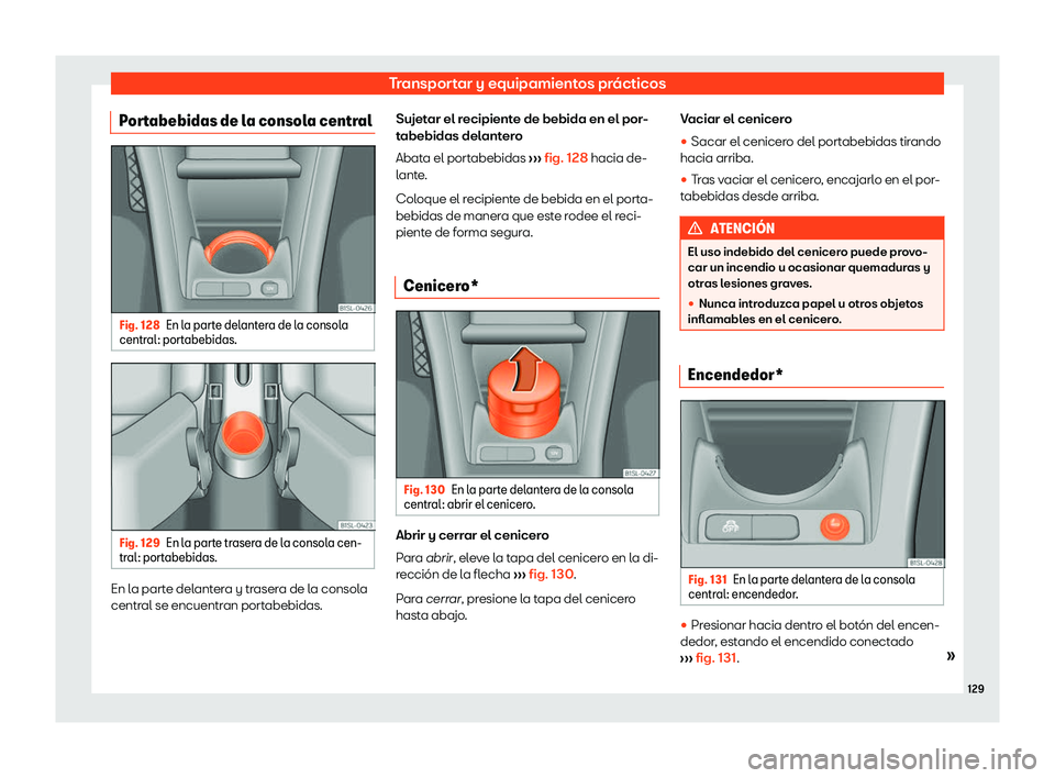 Seat Mii electric 2018  Manual de instrucciones (in Spanish) Transportar y equipamientos pr