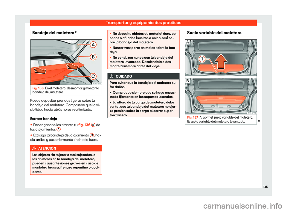 Seat Mii electric 2018  Manual de instrucciones (in Spanish) Transportar y equipamientos pr