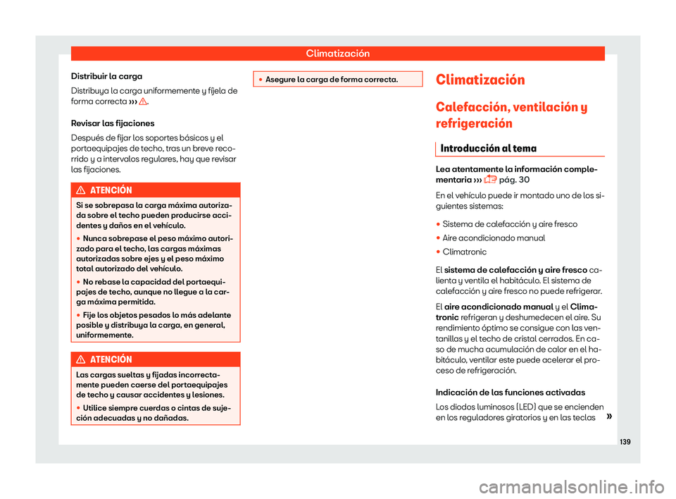Seat Mii electric 2018  Manual de instrucciones (in Spanish) Climatizaci