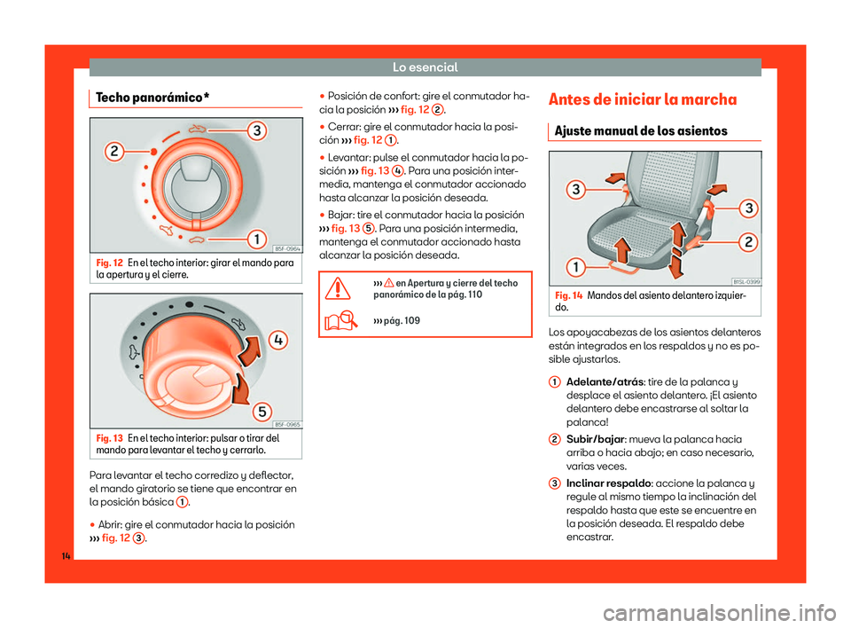 Seat Mii electric 2018  Manual de instrucciones (in Spanish) Lo esencial
Techo panor
