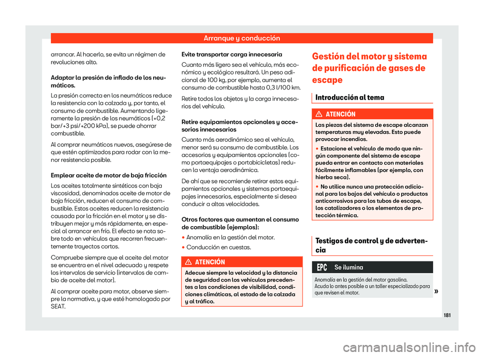 Seat Mii electric 2018  Manual de instrucciones (in Spanish) Arranque y conducci