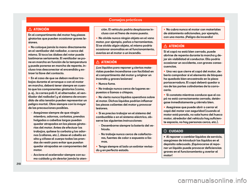 Seat Mii electric 2018 Manual de instrucciones (in Spanish) Consejos pr Seat Mii electric 2018 Manual de instrucciones (in Spanish) Consejos pr
