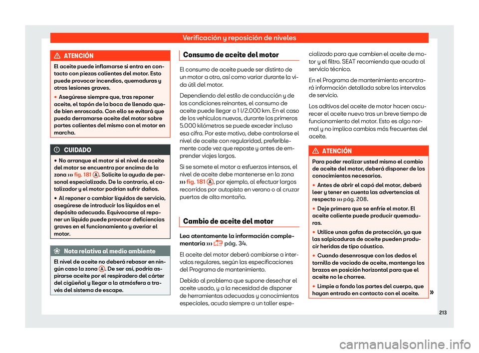 Seat Mii electric 2018 Manual de instrucciones (in Spanish) Verificaci Seat Mii electric 2018 Manual de instrucciones (in Spanish) Verificaci