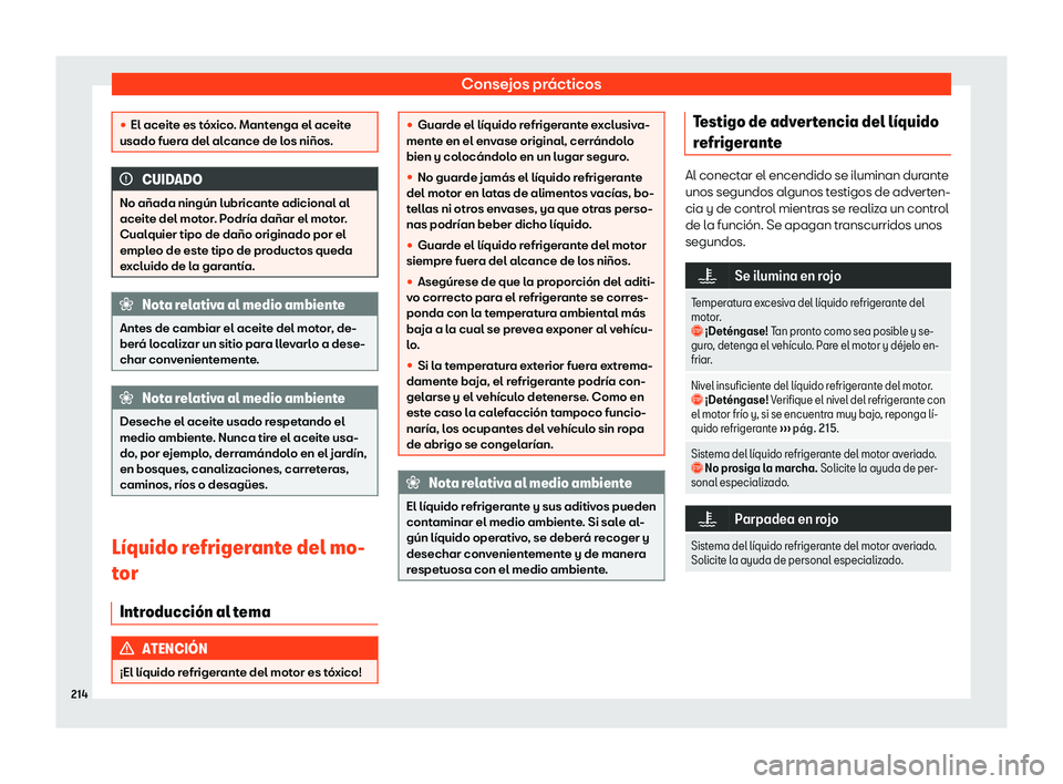 Seat Mii electric 2018 Manual de instrucciones (in Spanish) Consejos pr Seat Mii electric 2018 Manual de instrucciones (in Spanish) Consejos pr