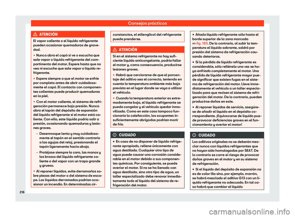 Seat Mii electric 2018 Manual de instrucciones (in Spanish) Consejos pr Seat Mii electric 2018 Manual de instrucciones (in Spanish) Consejos pr