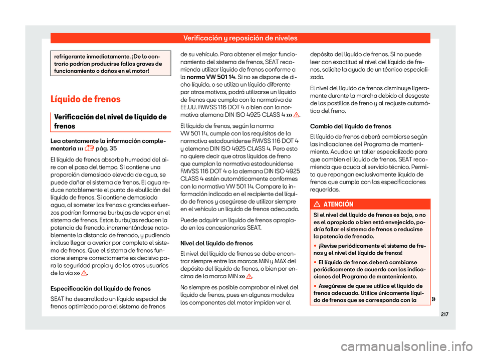 Seat Mii electric 2018 Manual de instrucciones (in Spanish) Verificaci Seat Mii electric 2018 Manual de instrucciones (in Spanish) Verificaci