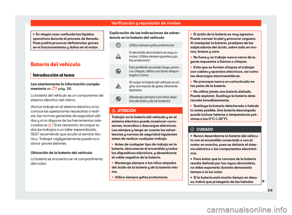 Seat Mii electric 2018 Manual de instrucciones (in Spanish) Verificaci Seat Mii electric 2018 Manual de instrucciones (in Spanish) Verificaci