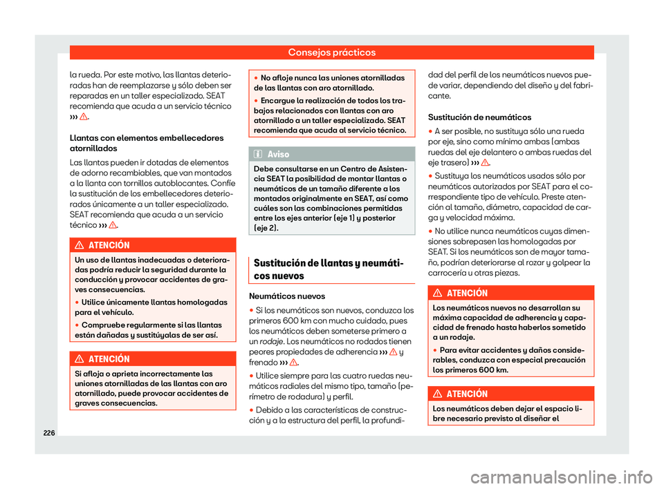 Seat Mii electric 2018 Manual de instrucciones (in Spanish) Consejos pr Seat Mii electric 2018 Manual de instrucciones (in Spanish) Consejos pr