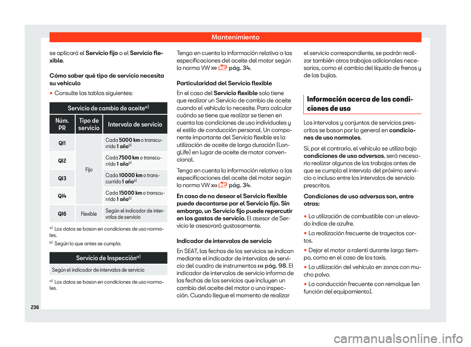 Seat Mii electric 2018  Manual de instrucciones (in Spanish) Mantenimiento
se aplicar