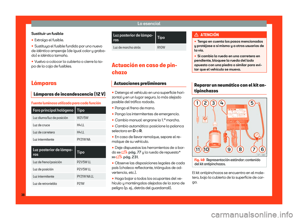 Seat Mii electric 2018  Manual de instrucciones (in Spanish) Lo esencial
Sustituir un fusible
