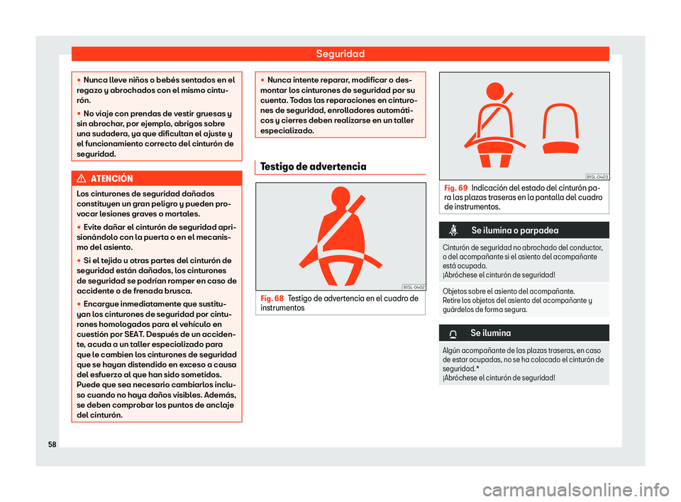 Seat Mii electric 2018  Manual de instrucciones (in Spanish) Seguridad

