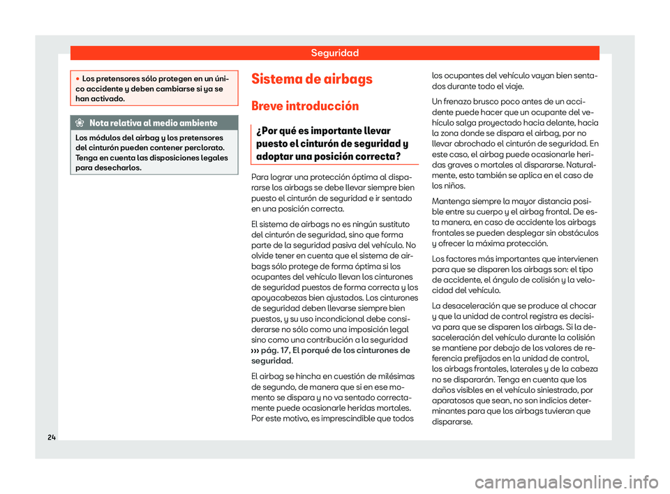 Seat Ibiza 2020  Manual de instrucciones (in Spanish) Seguridad
