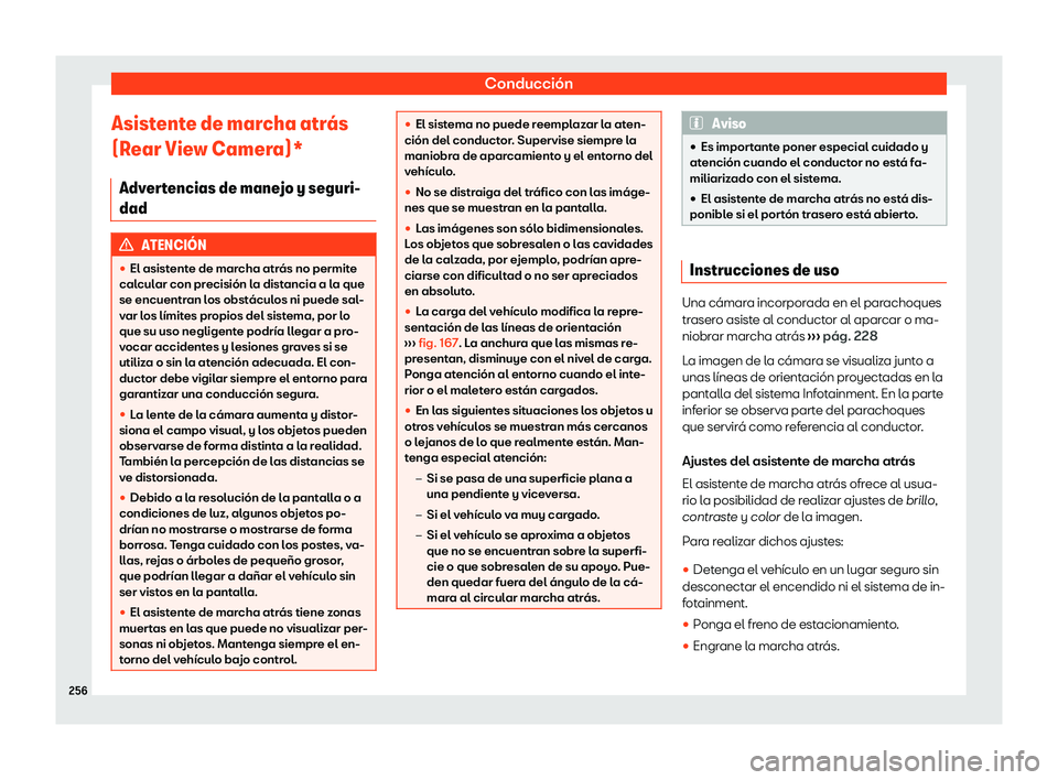 Seat Ibiza 2020  Manual de instrucciones (in Spanish) Conducción
Asistente de marcha atr