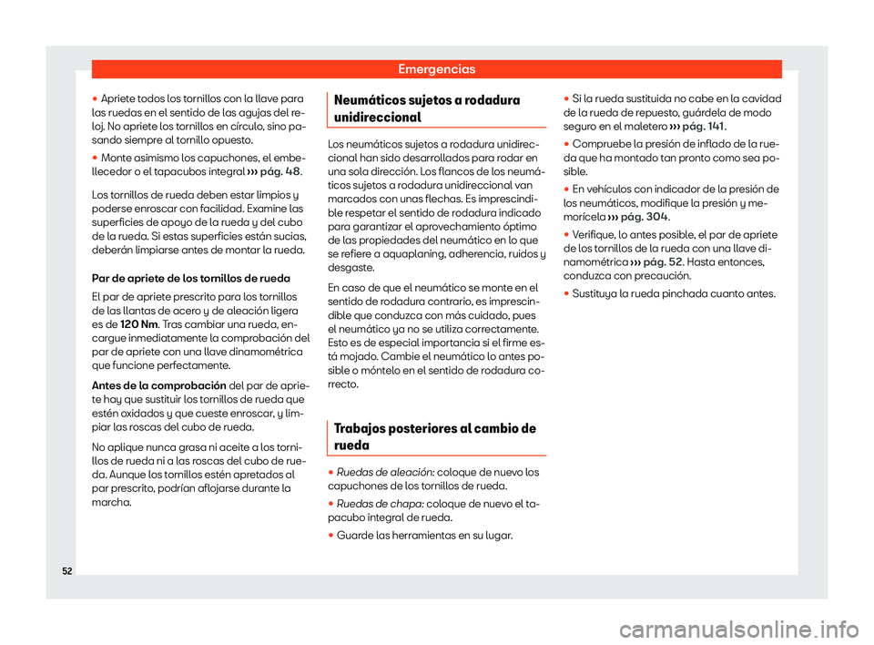 Seat Ibiza 2020  Manual de instrucciones (in Spanish) Emergencias
