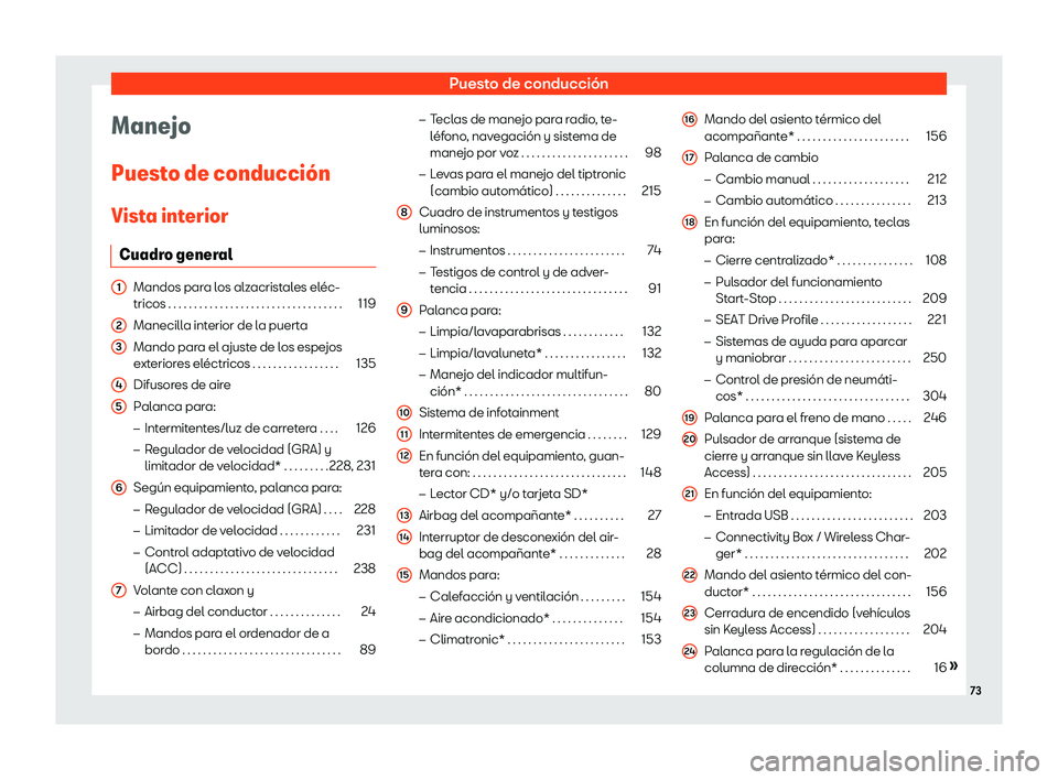 Seat Ibiza 2020  Manual de instrucciones (in Spanish) Puesto de conducción
Manejo
Puest o de conducci