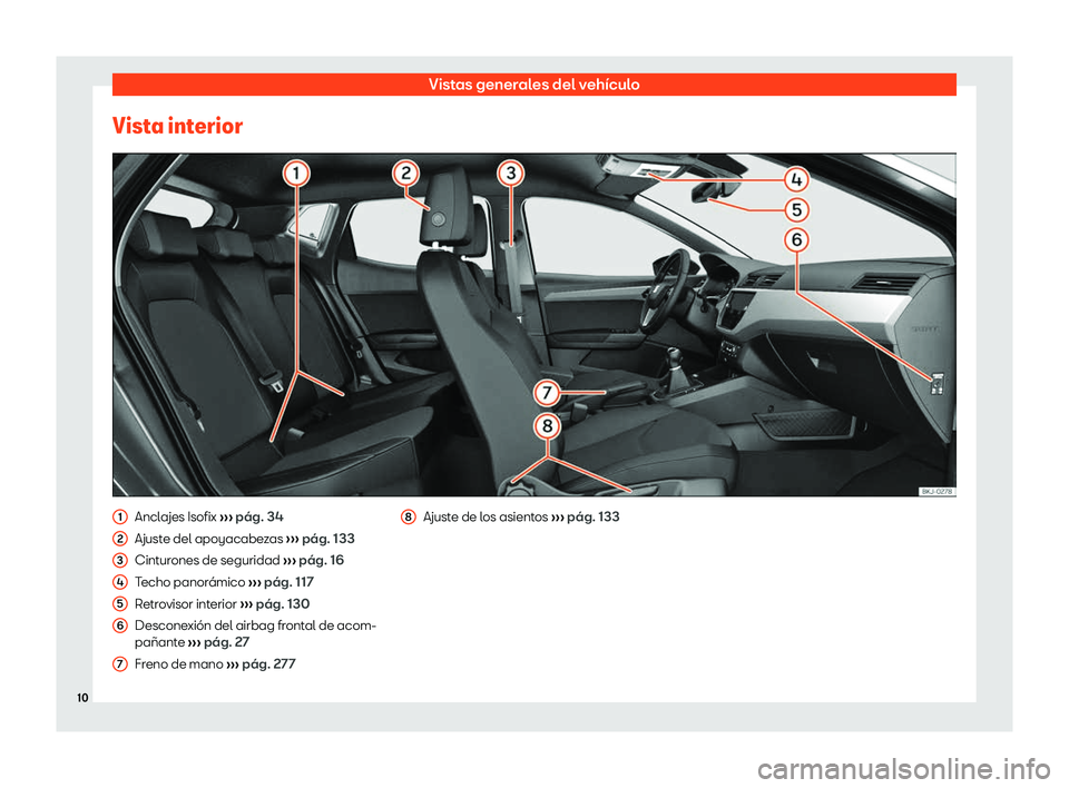 Seat Ibiza 2019  Manual de instrucciones (in Spanish) Vistas generales del veh