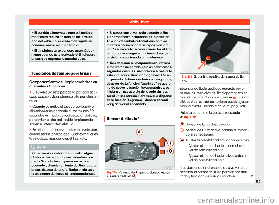 Seat Ibiza 2019  Manual de instrucciones (in Spanish) Visibilidad
