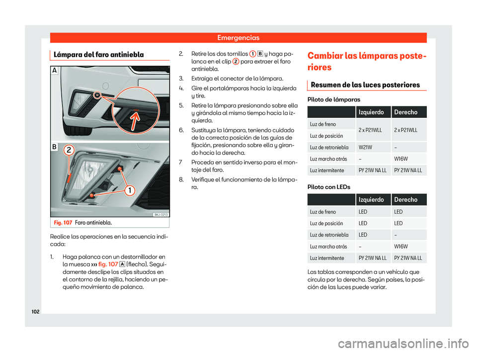 Seat Ibiza 2018  Manual de instrucciones (in Spanish) Emergencias
L