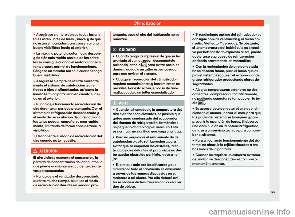 Seat Ibiza 2018  Manual de instrucciones (in Spanish) Climatizaci