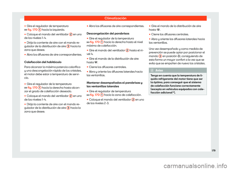 Seat Ibiza 2018  Manual de instrucciones (in Spanish) Climatizaci