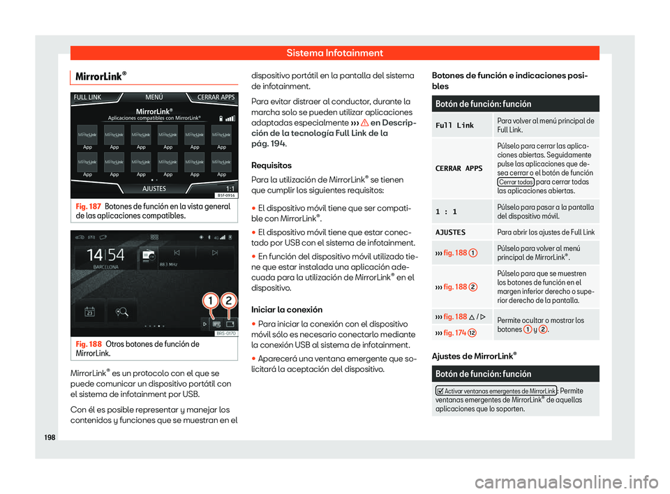 Seat Ibiza 2018  Manual de instrucciones (in Spanish) Sistema Infotainment
MirrorLink 