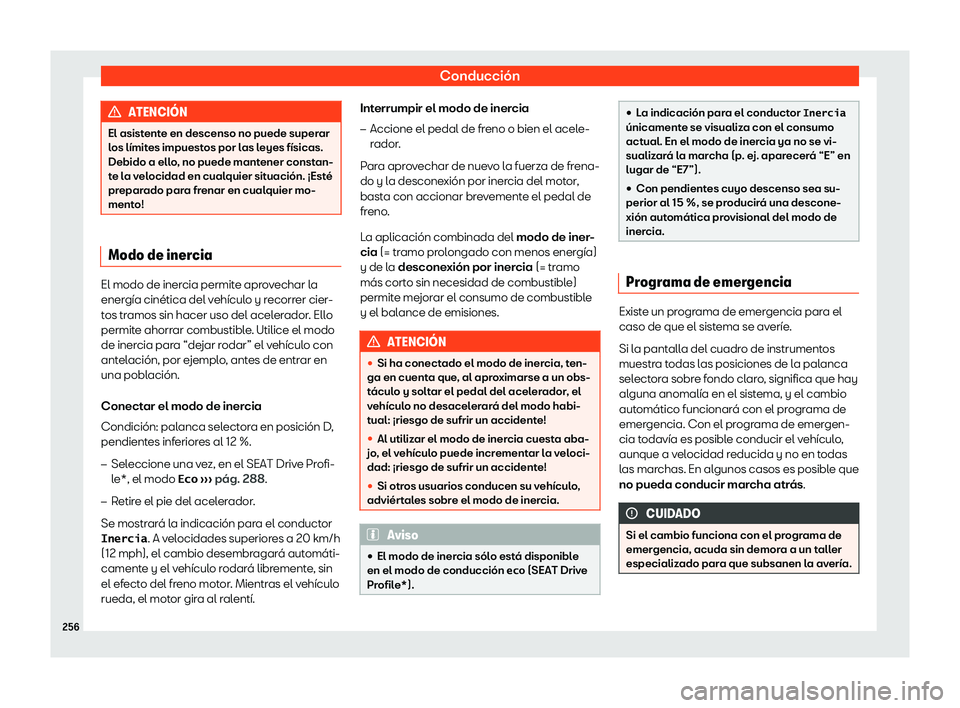 Seat Ibiza 2018 Manual de instrucciones (in Spanish) Conducci Seat Ibiza 2018 Manual de instrucciones (in Spanish) Conducci