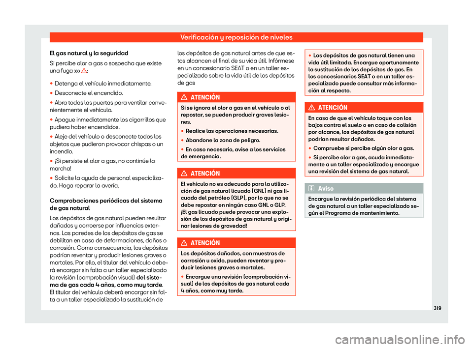 Seat Ibiza 2018 Manual de instrucciones (in Spanish) Verificaci Seat Ibiza 2018 Manual de instrucciones (in Spanish) Verificaci
