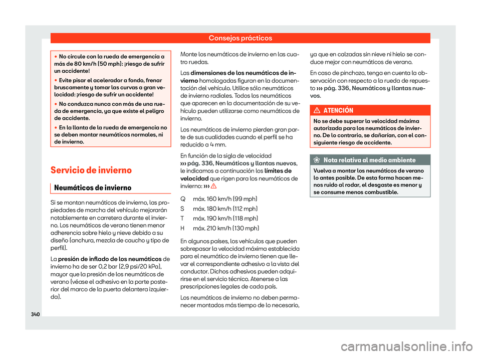 Seat Ibiza 2018  Manual de instrucciones (in Spanish) Consejos pr