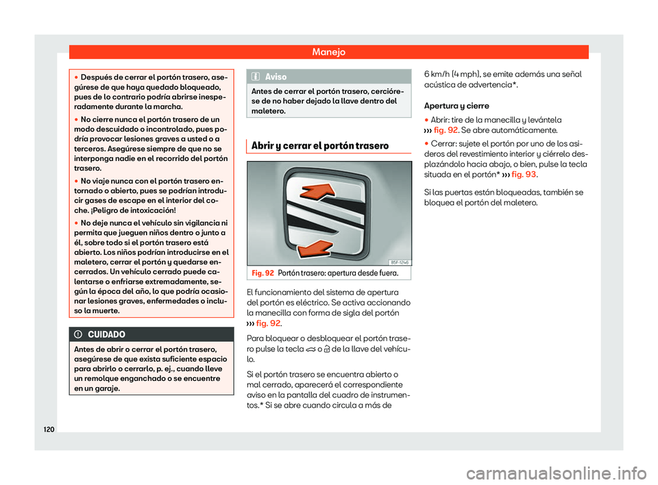 Seat Leon 2020  Manual de instrucciones (in Spanish) Manejo
